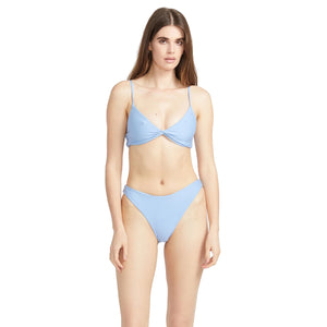 Volcom Simply Seamless V-Neck Women's Bikini Top - Blue