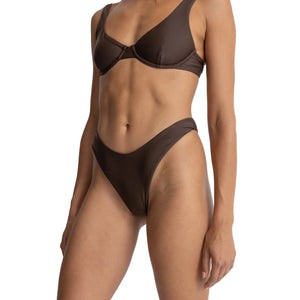 Rhythm Classic Hi Cut Women's Bikini Bottoms - Chocolate