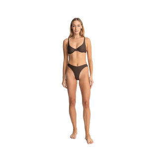 Rhythm Classic Underwire Women's Bikini Top - Chocolate