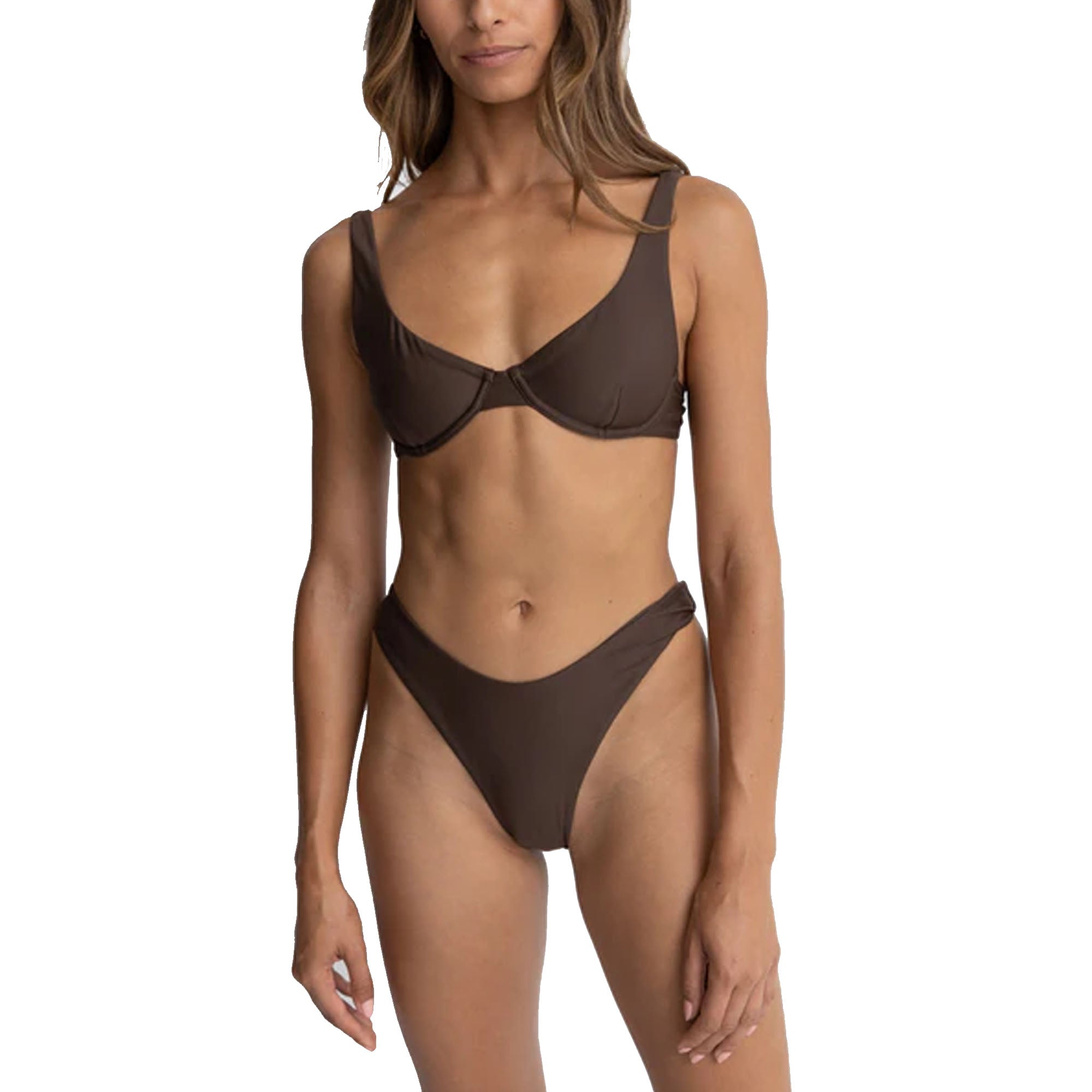 Rhythm Classic Underwire Women's Bikini Top - Chocolate