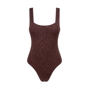 Rhythm Amazon Square Neck Women's One Piece Swimsuit - Chocolate