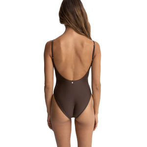 Rhythm Classic Minimal One Piece Women's Swimsuit - Chocolate