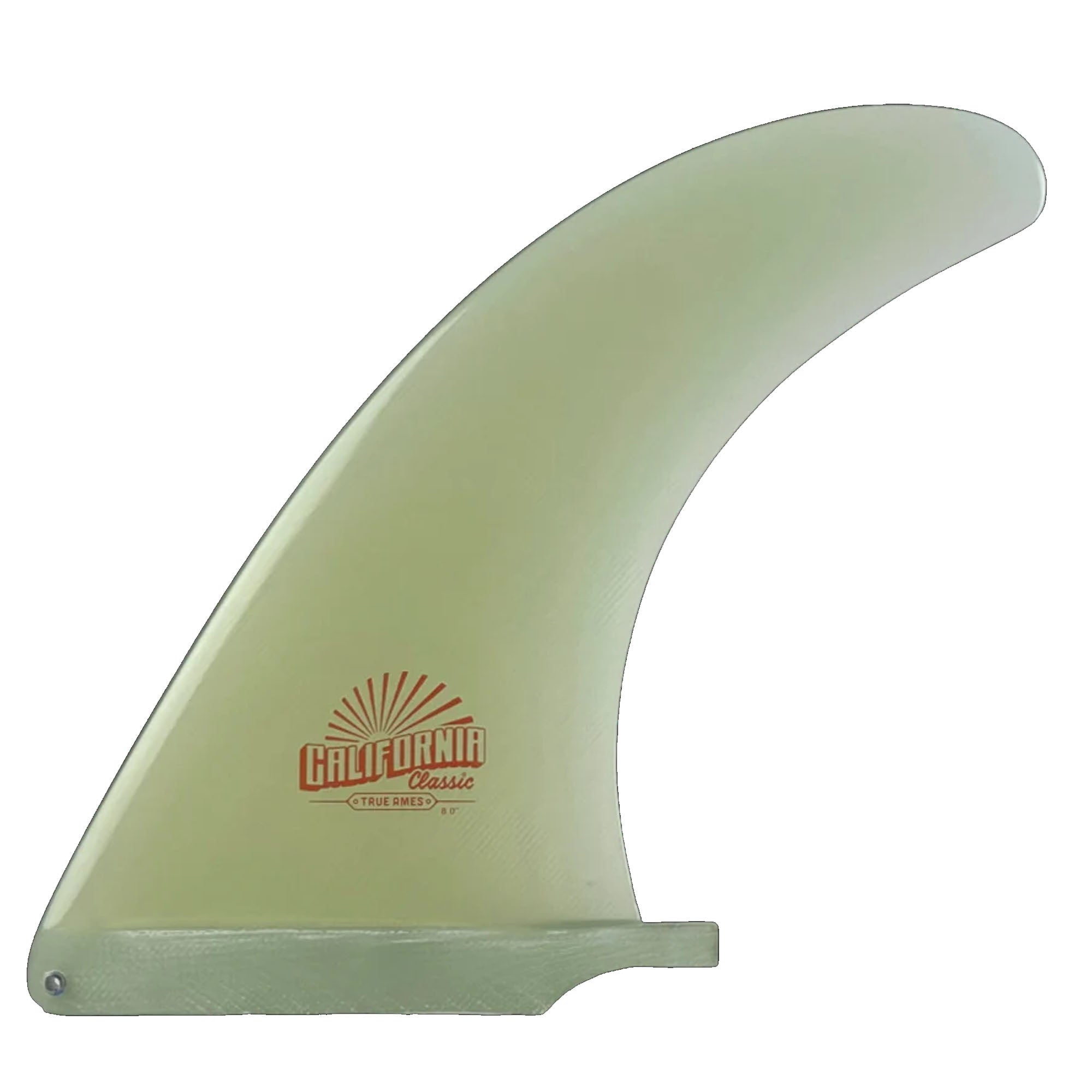 True Ames California Classic Longboard Fin - 9.5"/Clear