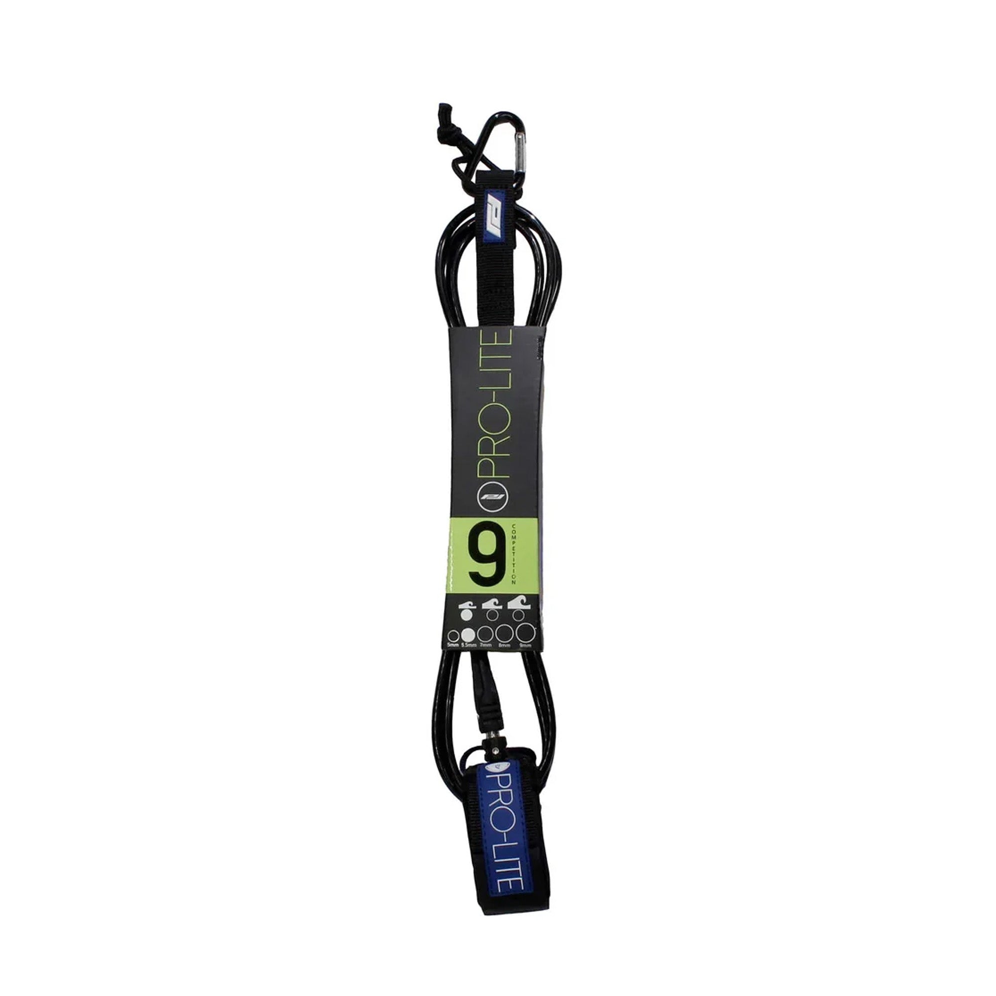 Pro-Lite 9' Comp Surfboard Leash - Black