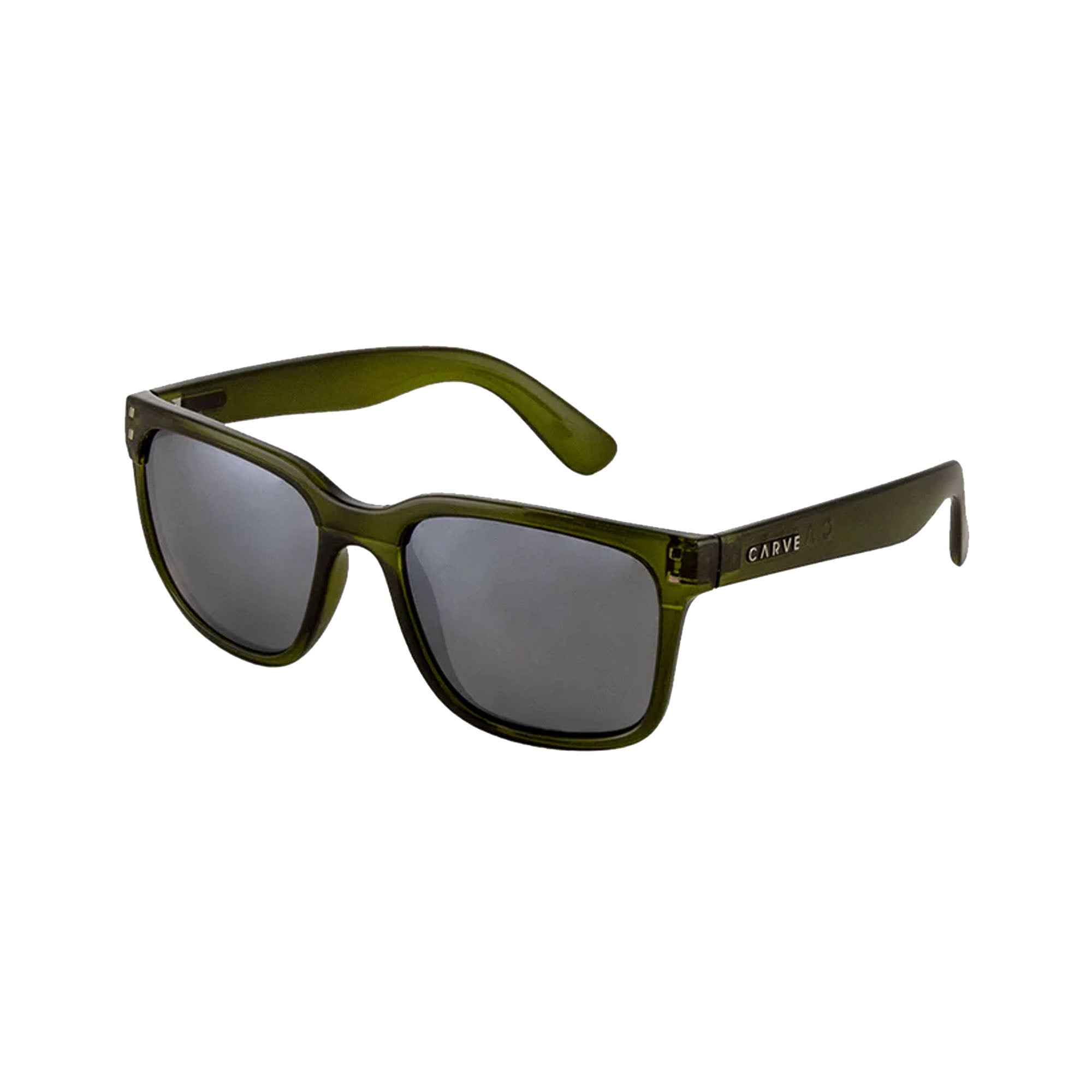 Carve Rivals Recycled Men's Sunglasses - Gloss Crystal/Forest Grey Injected Polarized