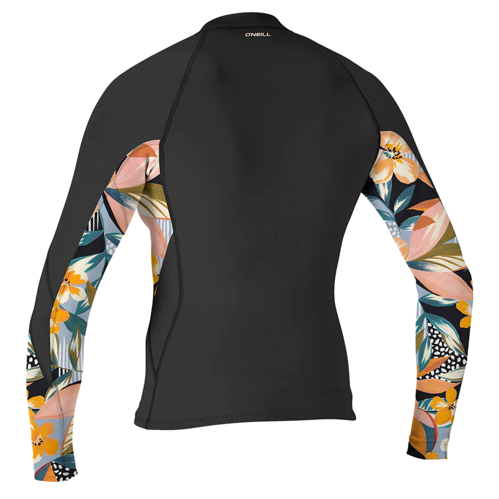 O'Neill Bahia 1.5mm Women's Front Zip Wetsuit Jacket - Black/Demi Floral