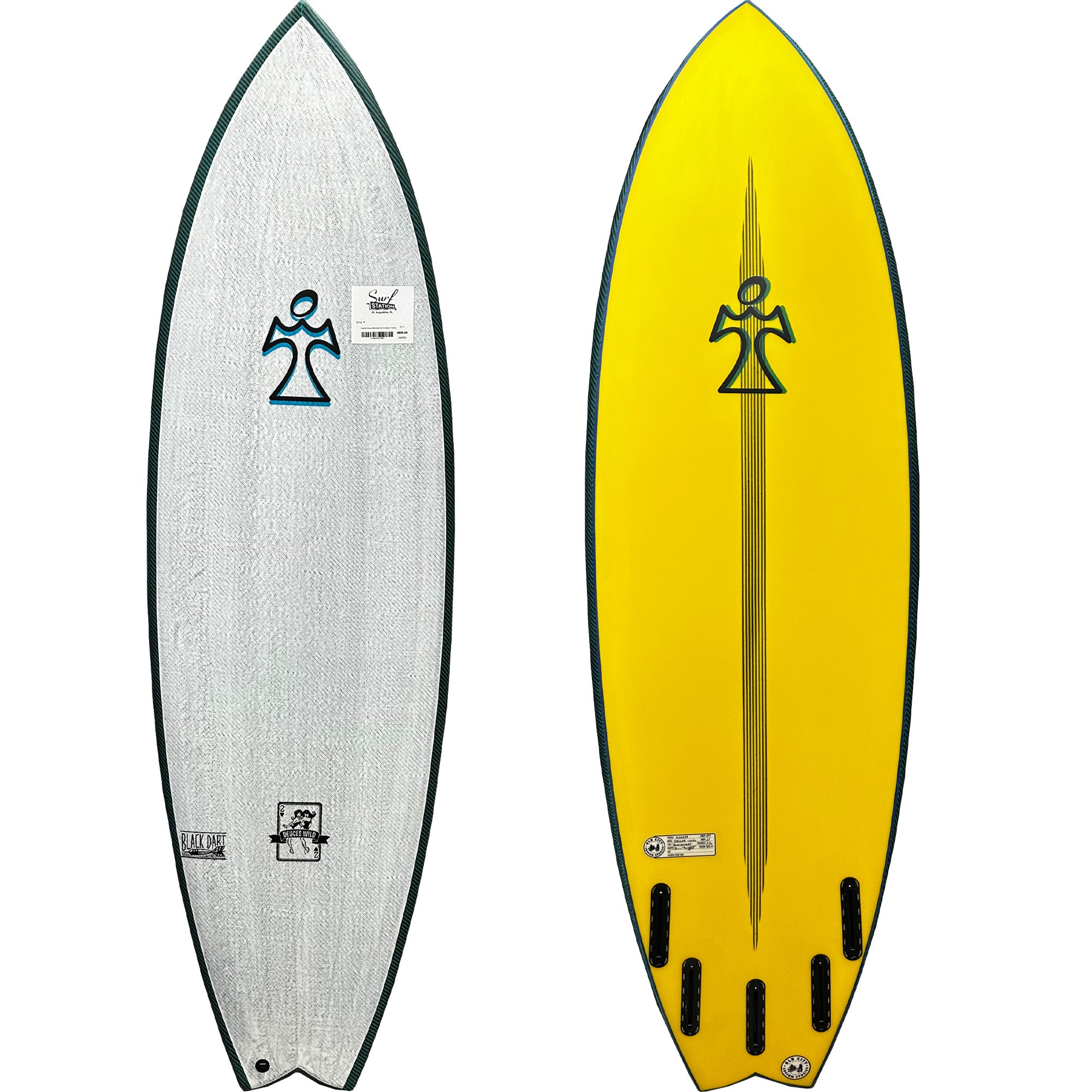 Inspired Deuces Wild Black Dart 5'11 Surfboard - Futures