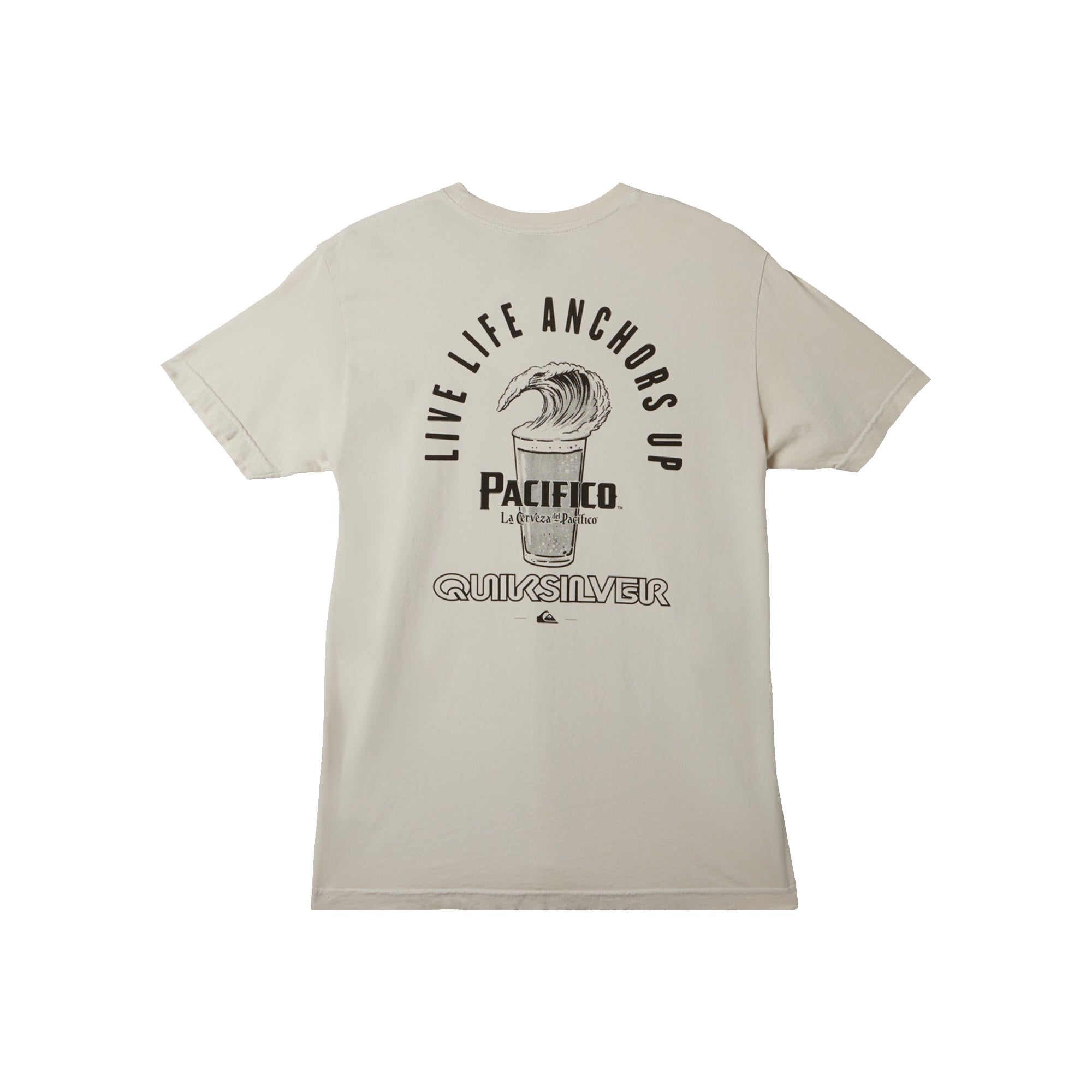 Quiksilver x Pacifico Don't Fight The Foam Men's S/S T-Shirt - Stone