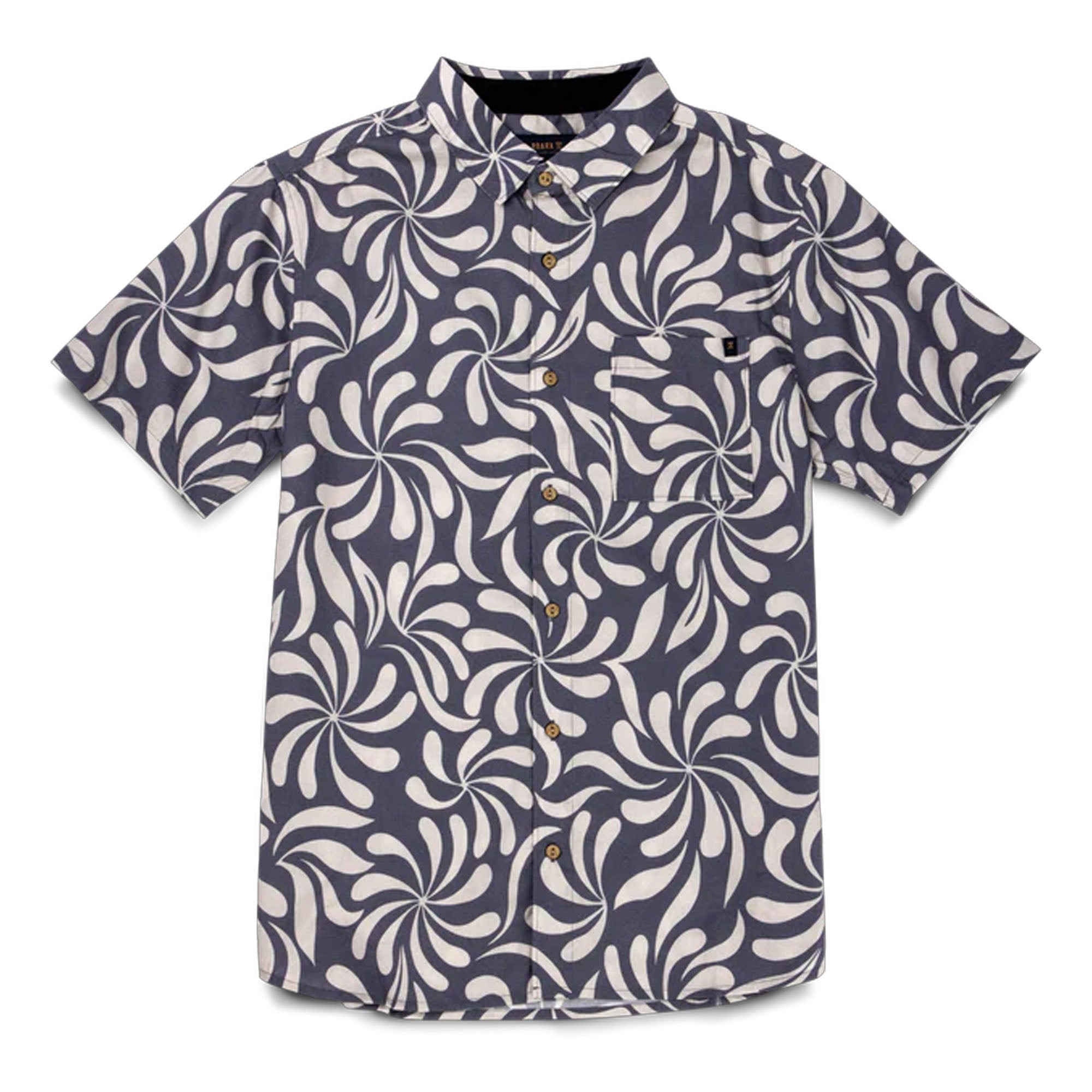 Roark Journey Woven Men's S/S Dress Shirt - Abstract Swirl Slate