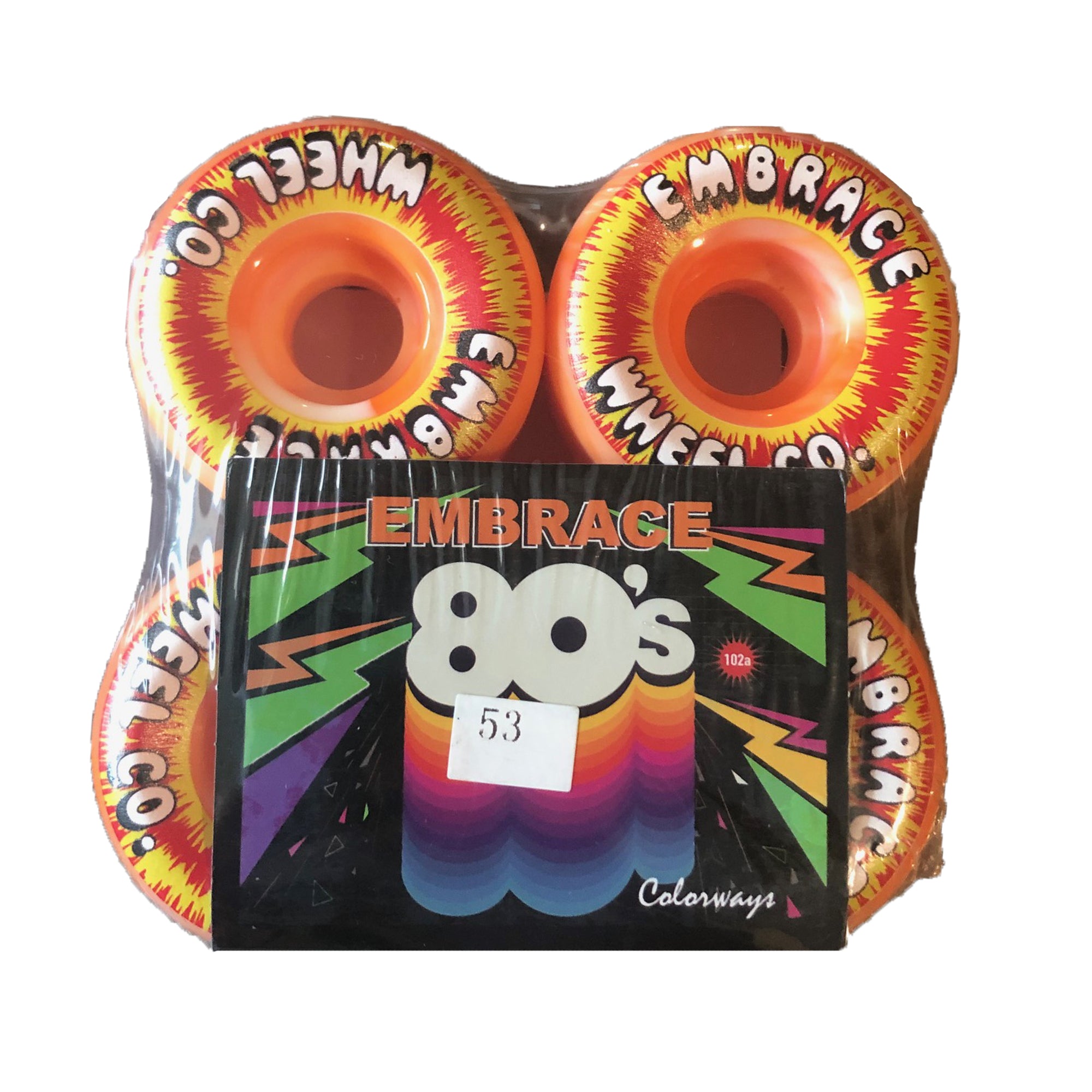 Embrace 80's Colorway 53mm 102a Skateboard Wheels - Orange