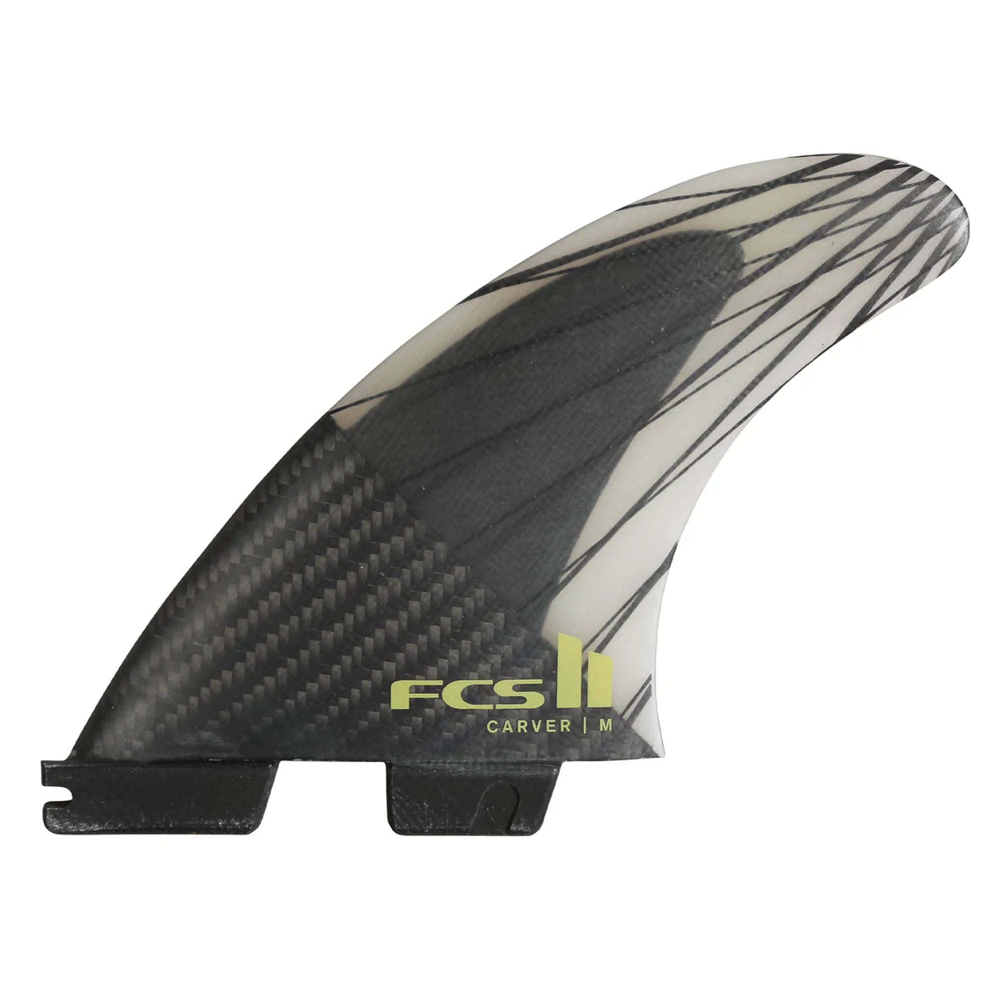 FCS II Carver Performance Core Carbon Tri Surfboard Fins - Medium/Eucalyptus