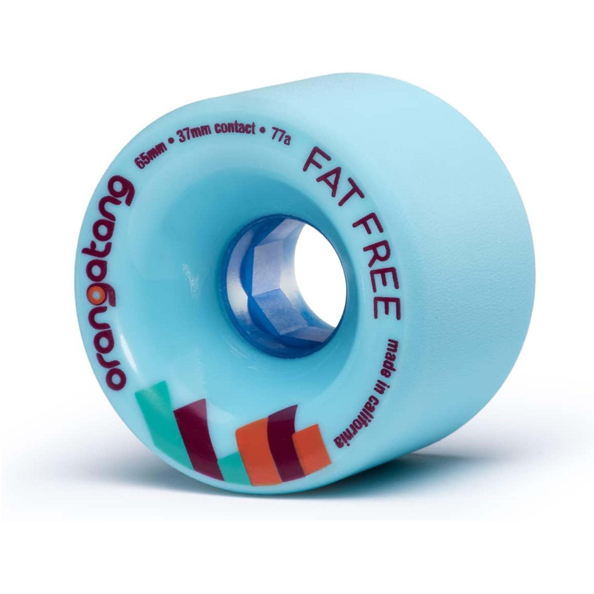 Orangatang Fat Free 70mm 77a Longboard Skateboard Wheels - Blue