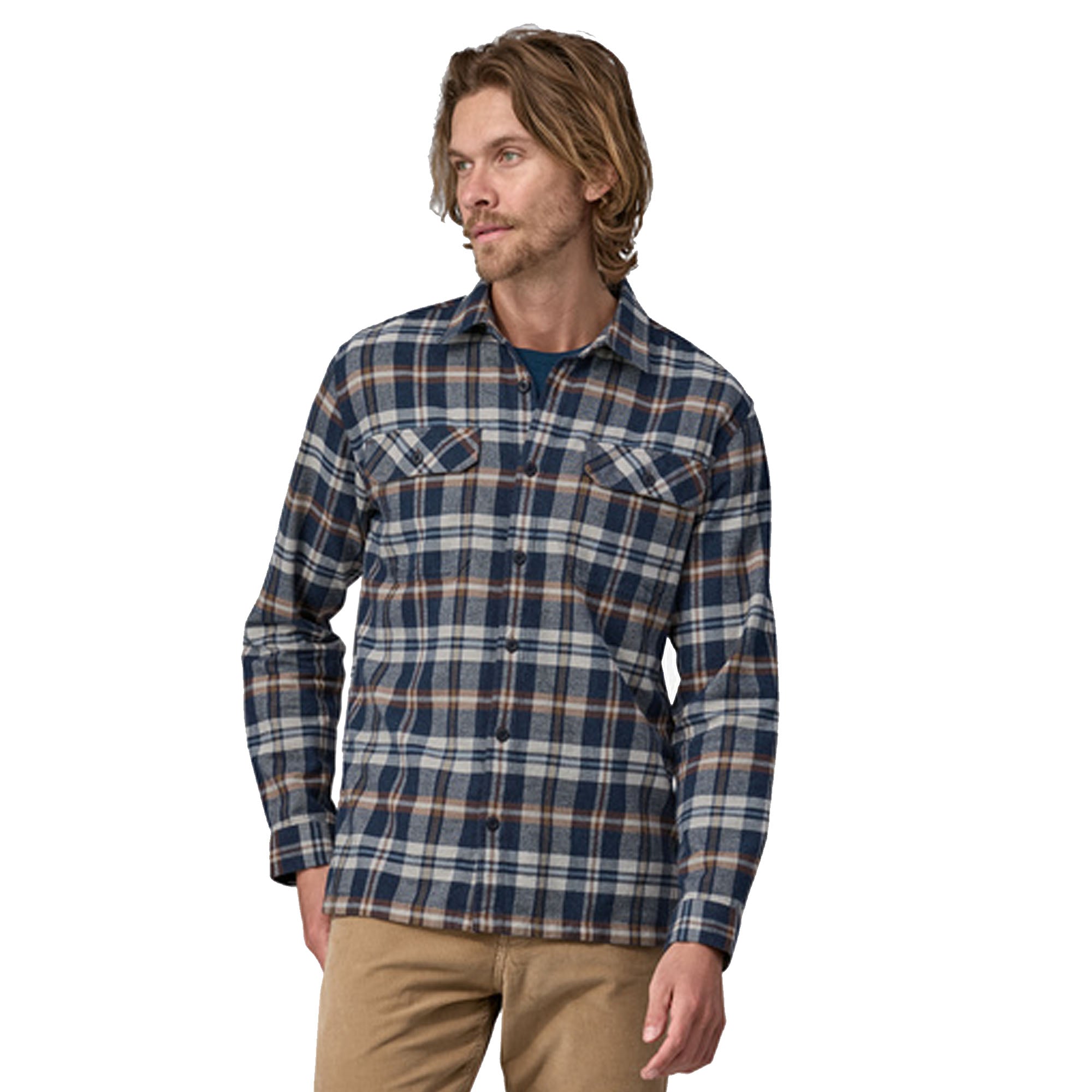 Patagonia Midweight Fjord Men's L/S Flannel Shirt - Navy