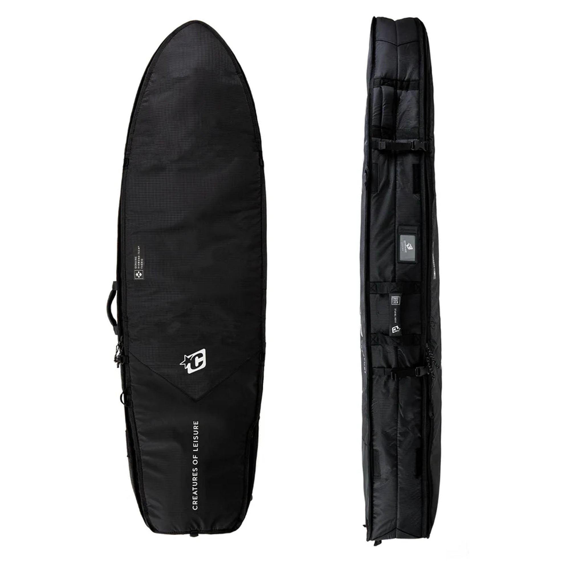 Creatures of Leisure Fish Triple DT2.0 Surfboard Bag - Black