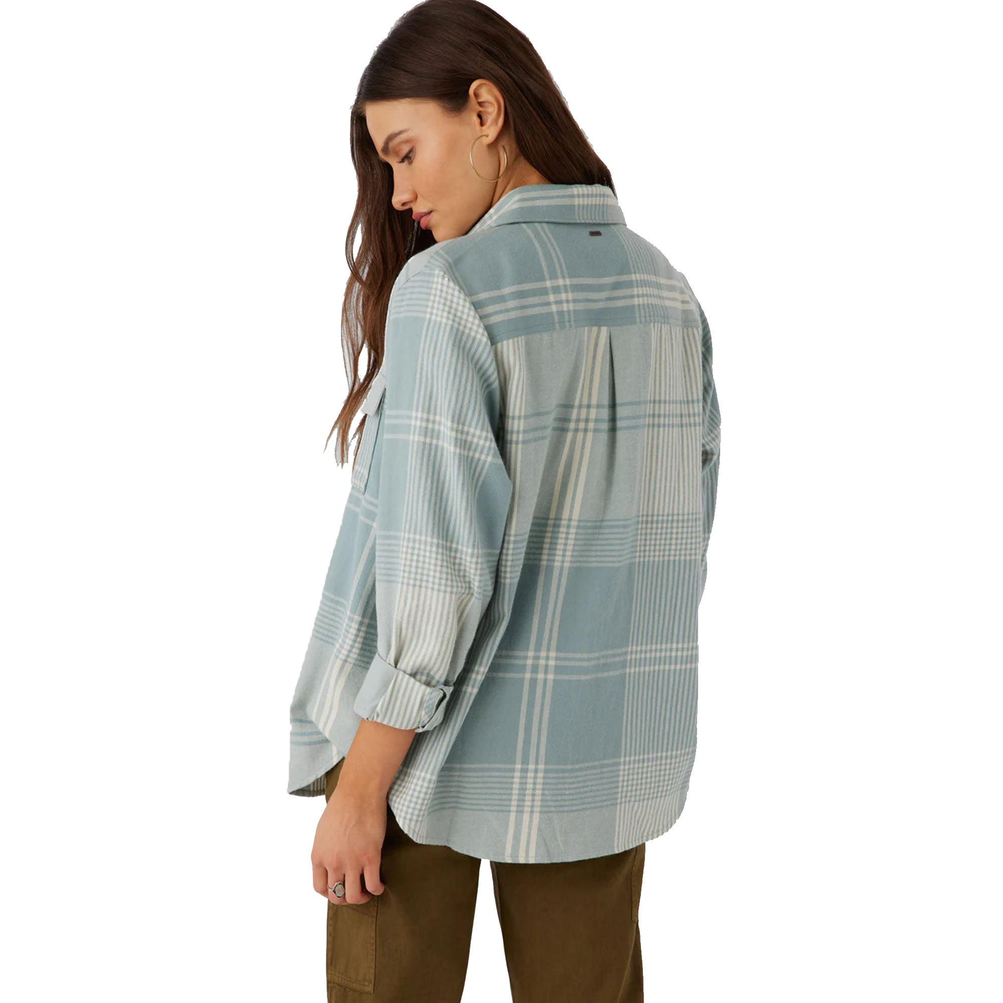 O'Neill Brooks Women's L/S Flannel - Silver Blue