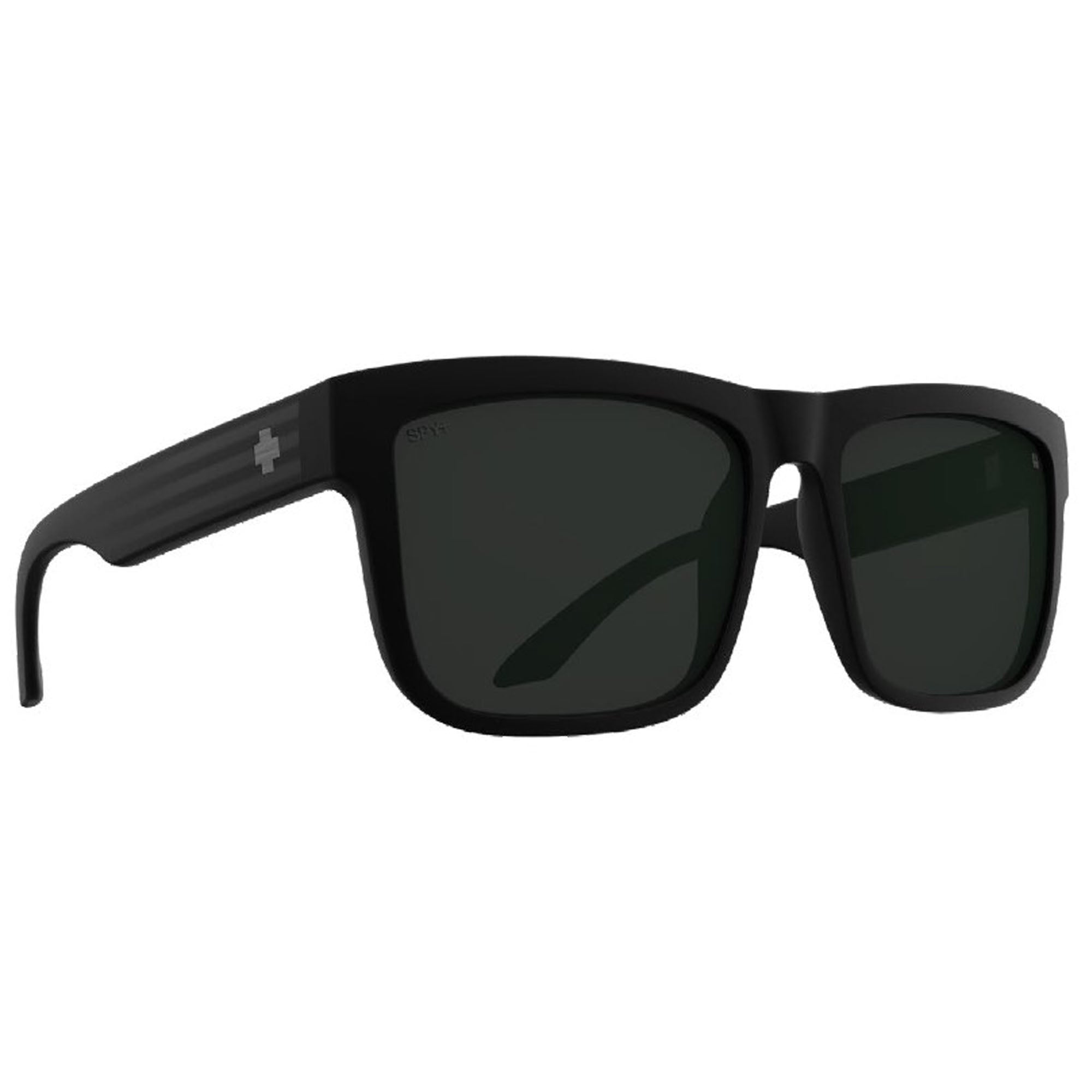 Spy Discord Men's Sunglasses - Matte Black Gloss/Flag Happy Gray Green