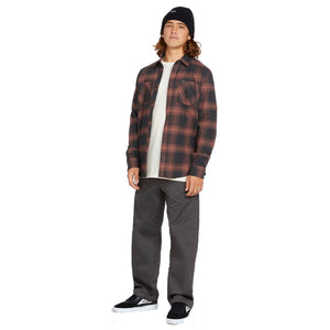 Volcom Netastone Men's L/S Flannel - Stealth