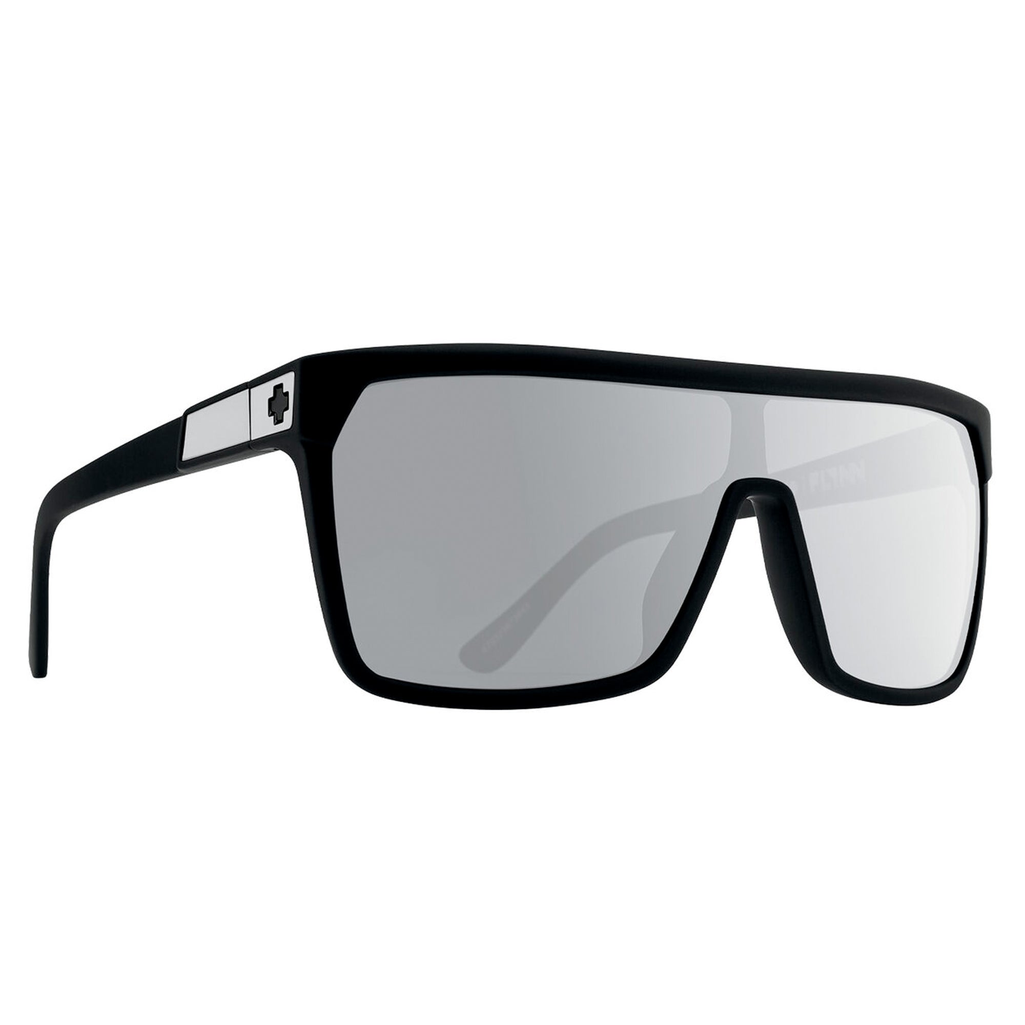 Spy Flynn Men's Sunglasses - Soft Matte Black/Happy Gray Green Polarized w/ Silver Spectra Mirror