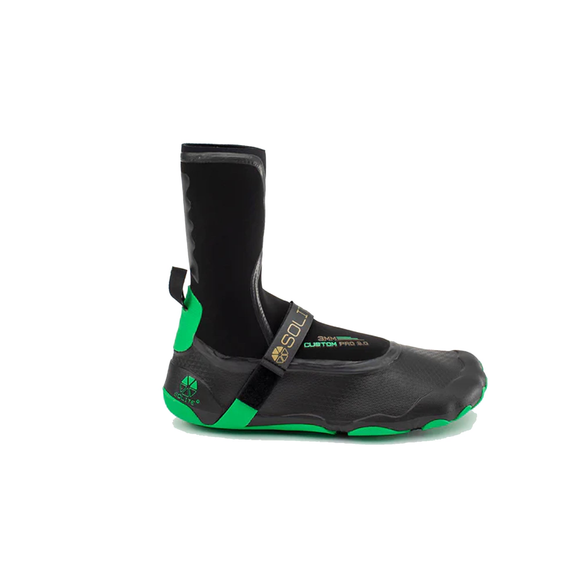 Solite 3mm Custom Pro 2.0 Surf Booties - Black/Green