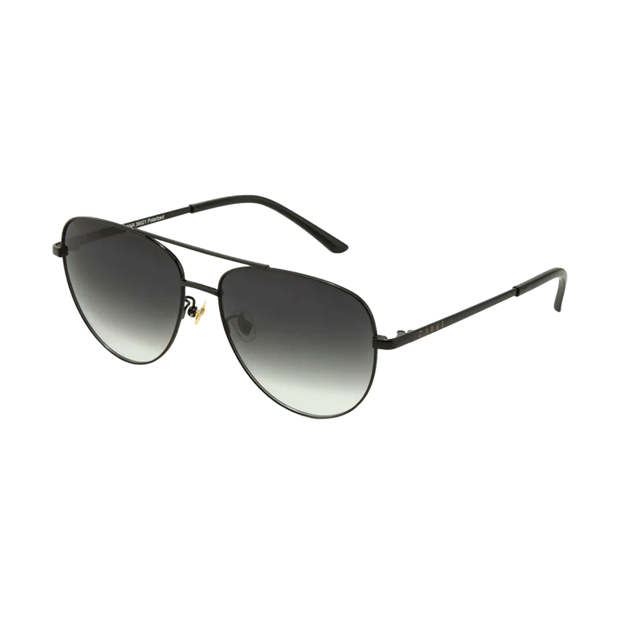 Carve Solana Women's Sunglasses - Gloss Black Metal/Dark Grey Clear Gadient