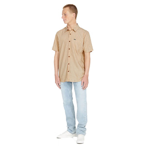 Volcom Barstone Woven Men's S/S Dress Shirt - Grain