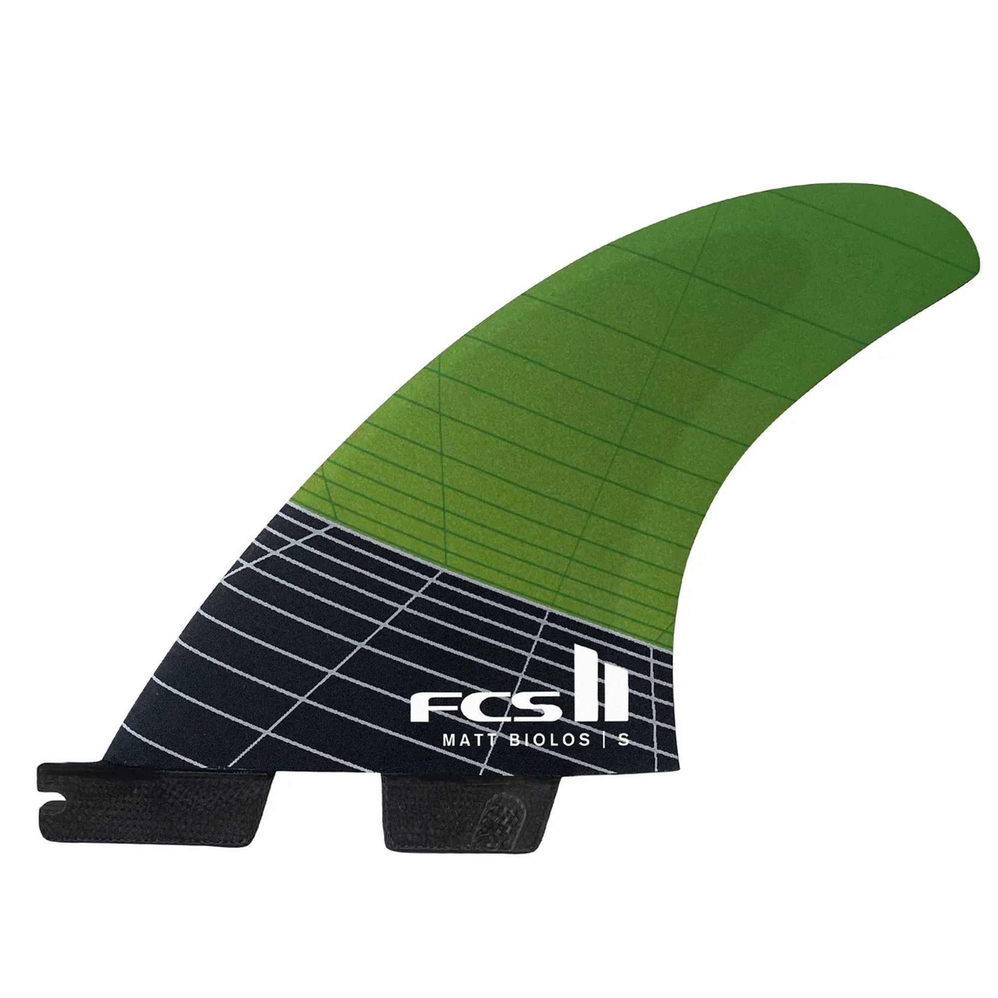 FCS II Lost MB Performance Core Carbon Tri Surfboard Fins - Small/Green