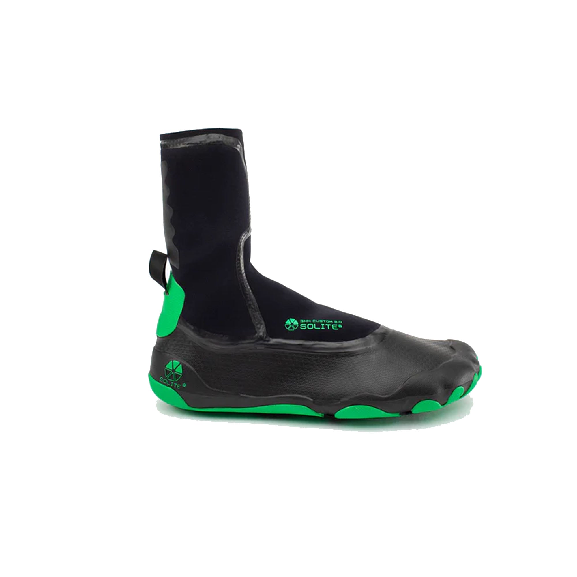 Solite 3mm Custom 2.0 Surf Booties - Black/Green