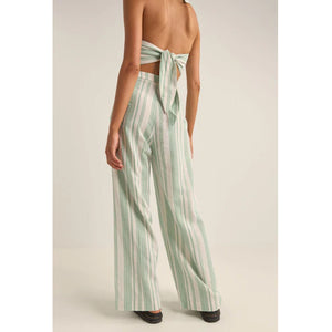 Rhythm Dinero Stripe Wide Leg Women's Pants - Green