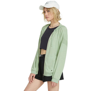 Volcom Lived In Lounge Frenchie Zip Women's Hoodie - Grass Green