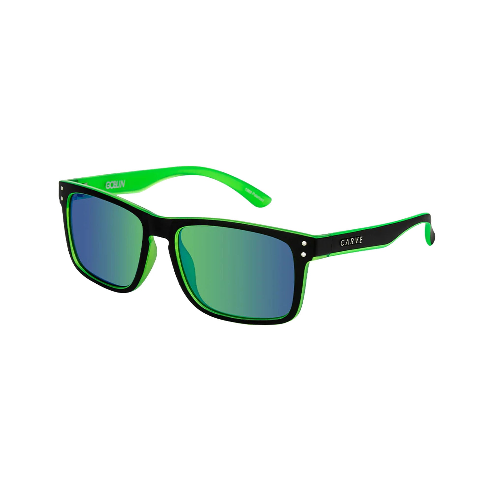 Carve Goblin Men's Sunglasses - Matte Black/Green Iridium Polarized