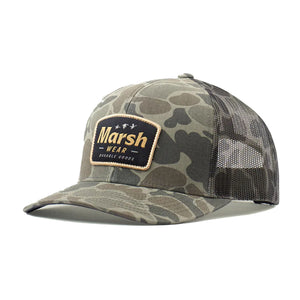 Marsh Wear Formation Men's Trucker Hat - Dark Green Mallard Camo