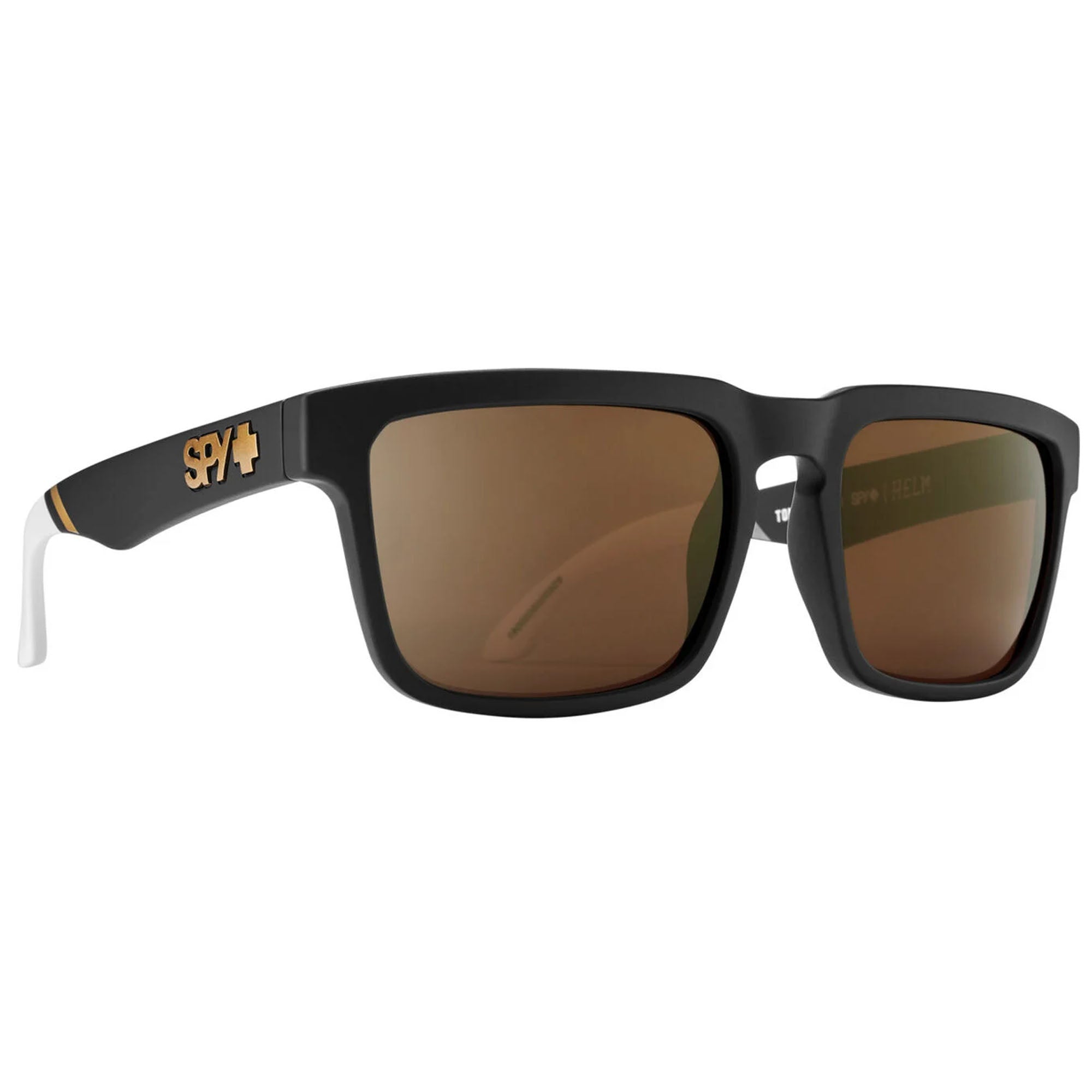 Spy Helm Men's Sunglasses - Tom Wallisch Matte Black/HD Plus Bronze w/ Gold Spectra Mirror