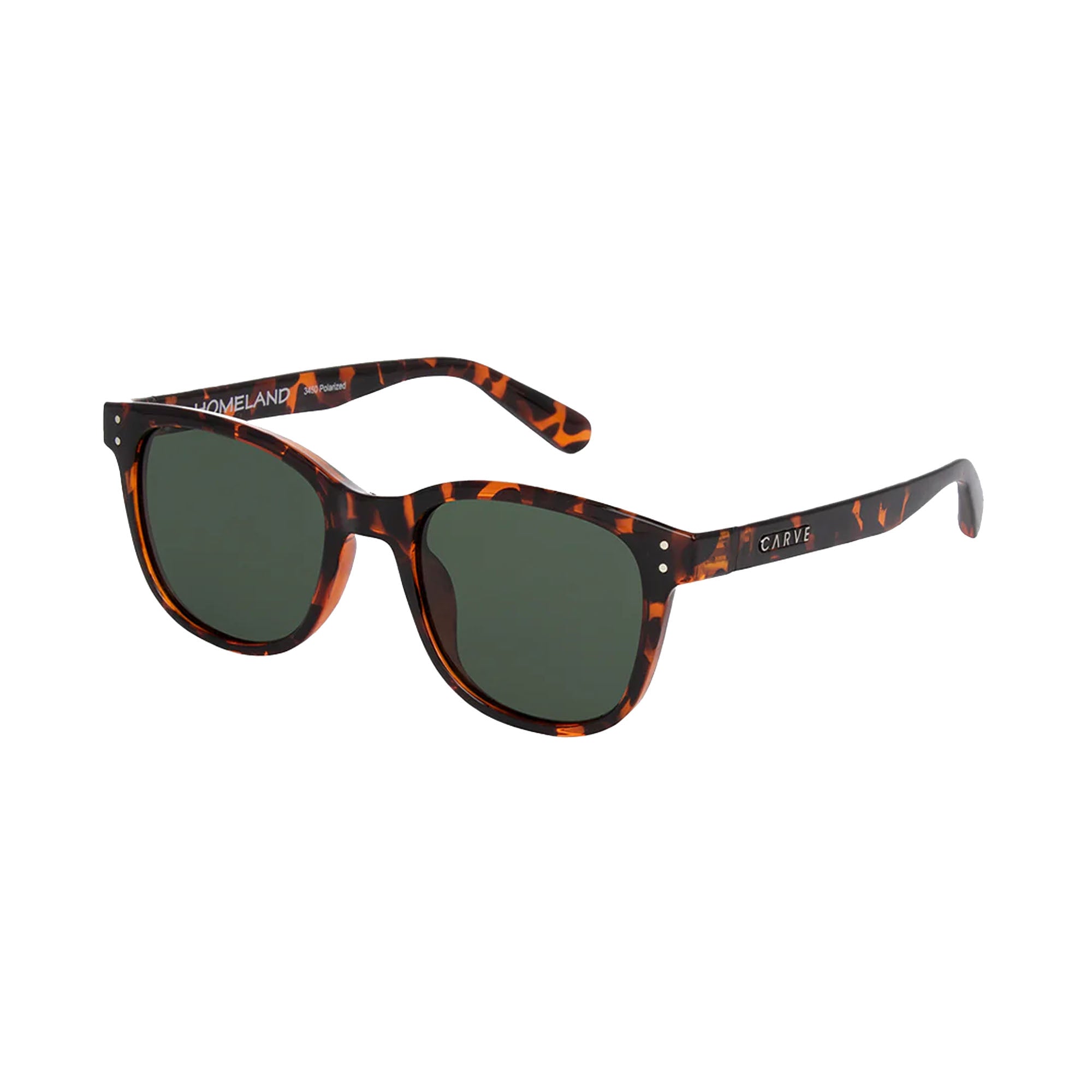 Carve Homeland Men's Sunglasses - Gloss Tortoise/Green Injected Polarized