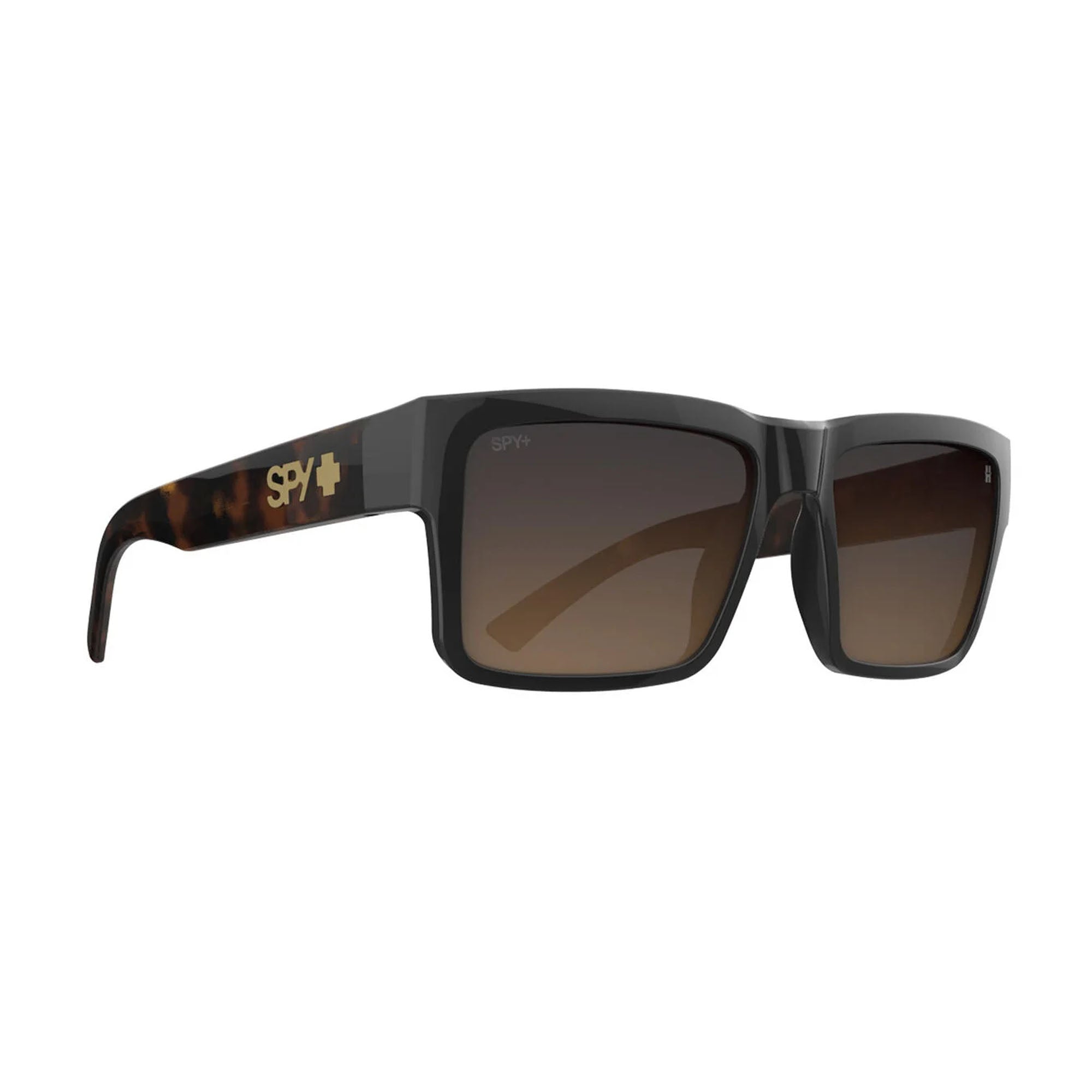 Spy Montana Men's Sunglasses - Black/Honey Tortoise Happy Dark Brown Fade