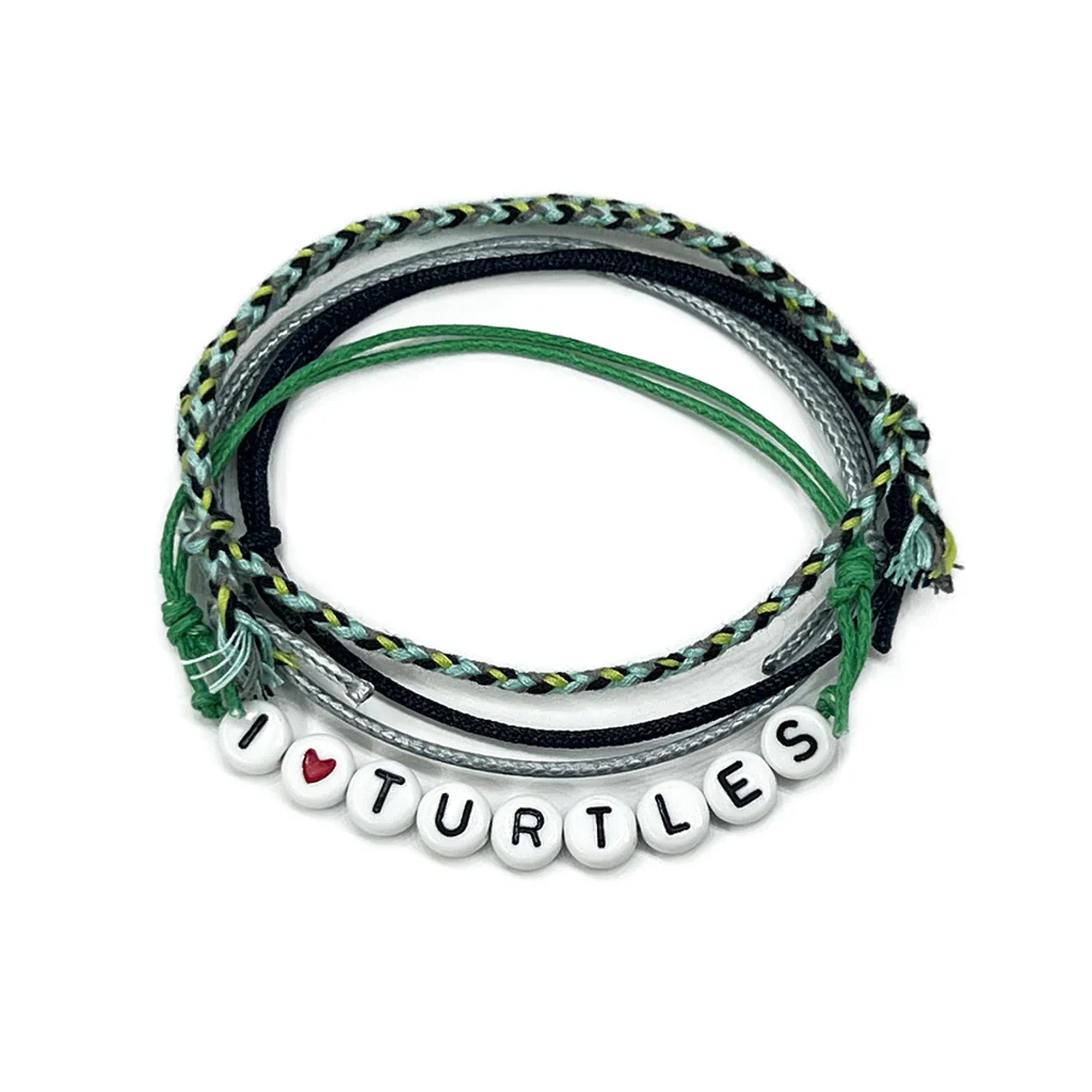 Oh Yeah I Heart Turtles Bracelet - Green