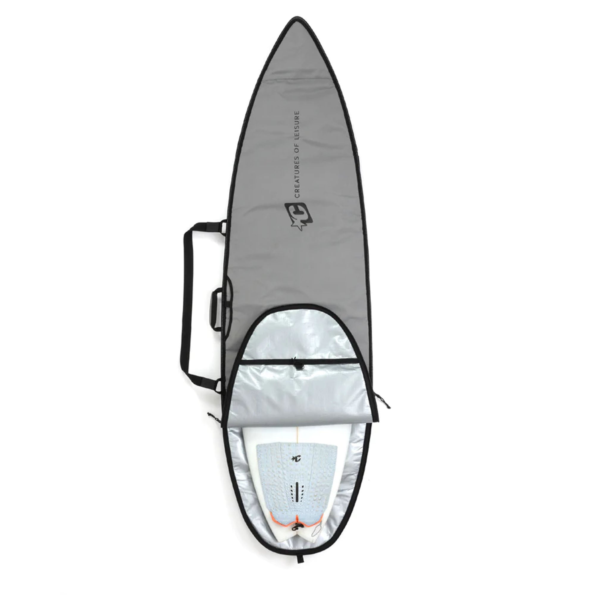 Creatures of Leisure Shortboard Icon Surfboard Bag - Grey