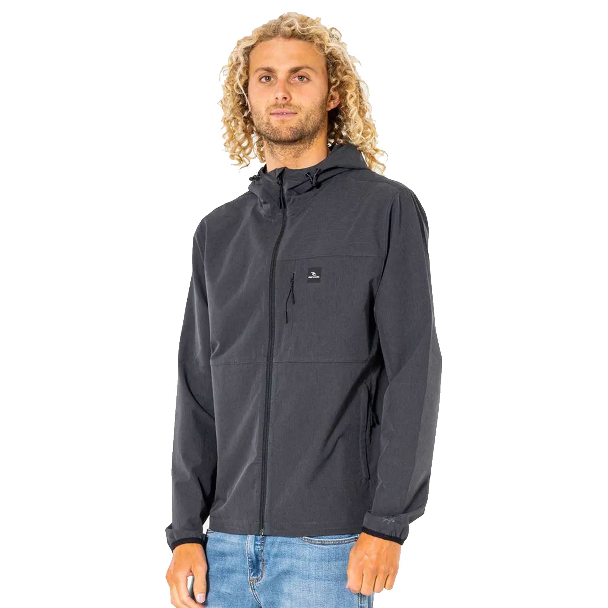 Rip Curl Elite Anti-Series Zip Up Men's L/S Jacket - Black