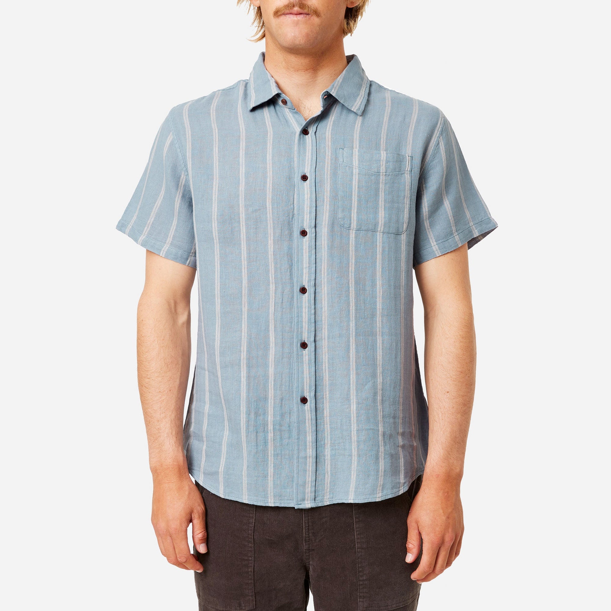 Katin Alan Men's S/S Woven Shirt - Light Blue