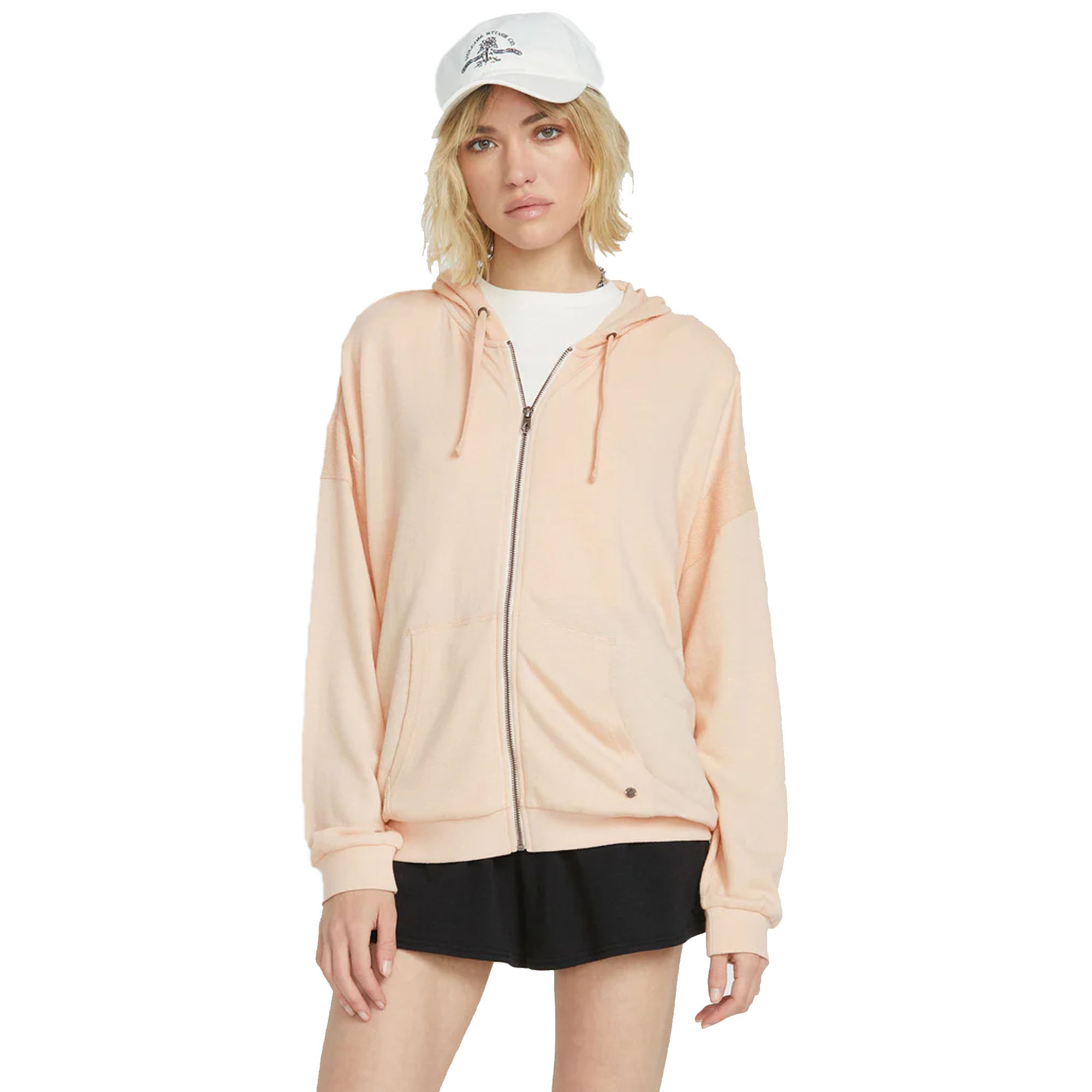 Volcom Lived In Lounge Frenchie Zip Women's Hoodie - Champagne Gold