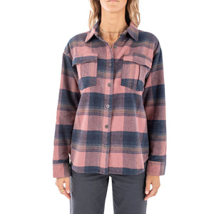 Jetty Anchor Women's L/S Flannel - Mauve