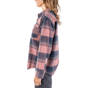 Jetty Anchor Women's L/S Flannel - Mauve