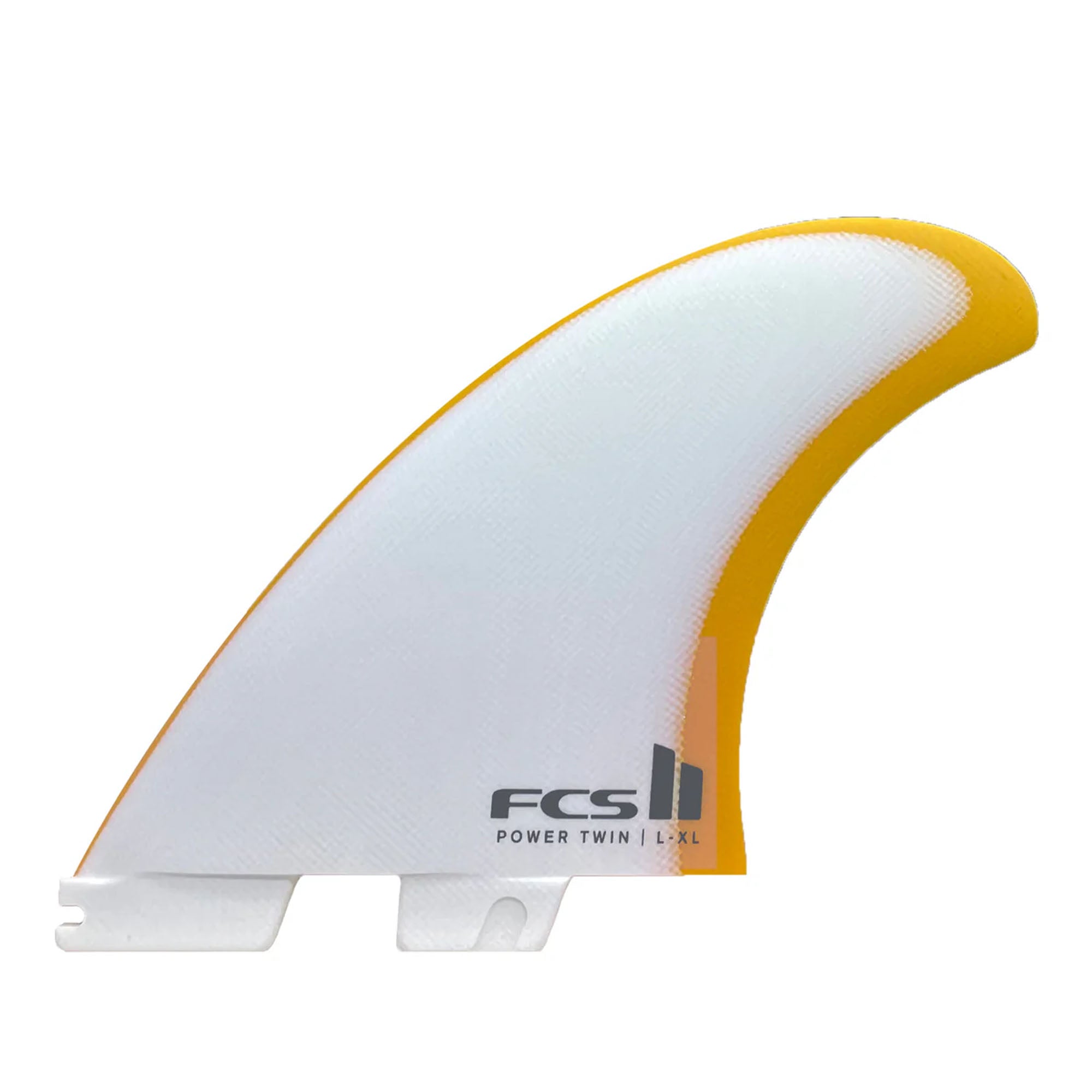 FCS II Power Twin Performance Glass Twin Surfboard Fins - Mango