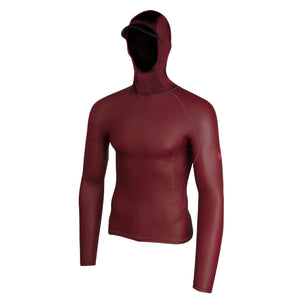 Florence Marine X Windshield Men's L/S Hooded Rashguard - Maroon