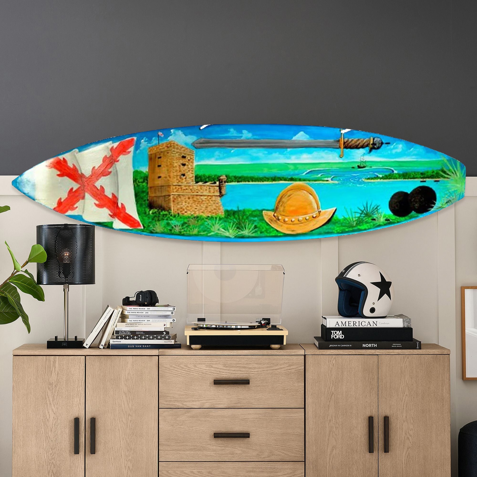 Stewart Maxcy Matanzas Original Art Collector Surfboard