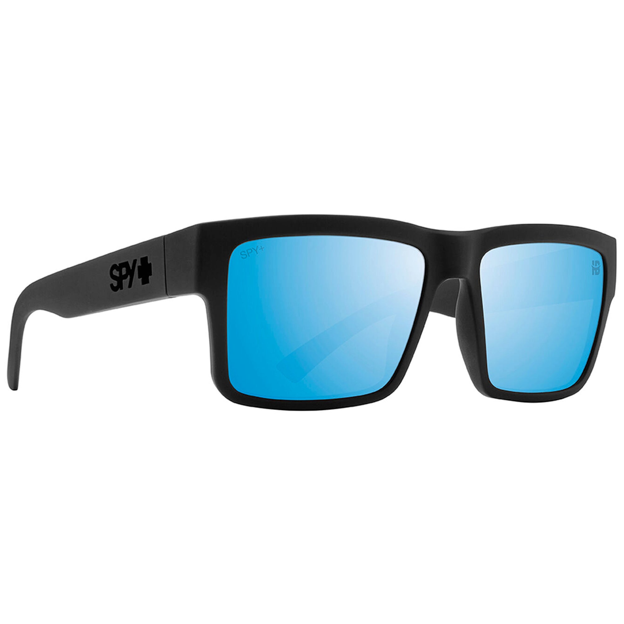 Spy Montana Men's Sunglasses - Soft Matte Black/Happy Boost Ice Blue Mirror Polarized