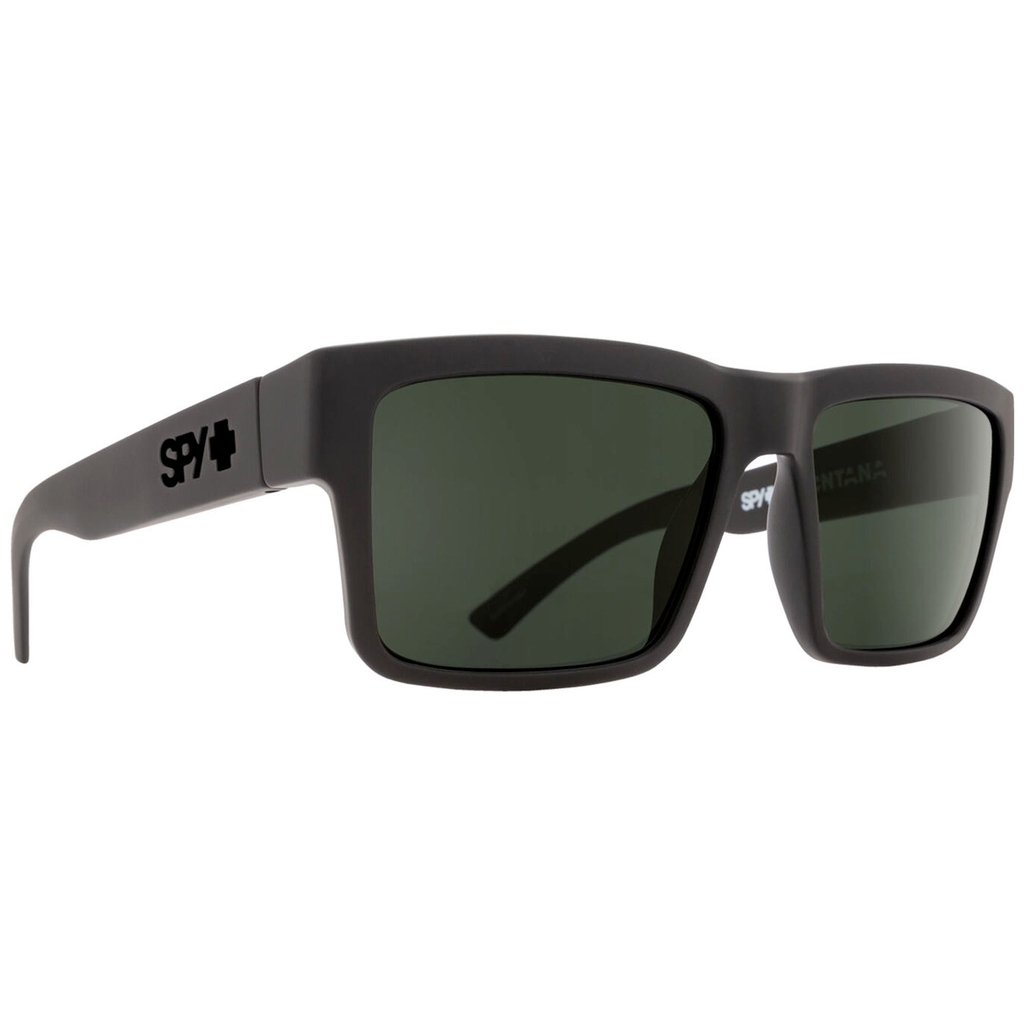 Spy Montana Men's Sunglasses - Soft Matte Black/Happy Grey Green Polarized