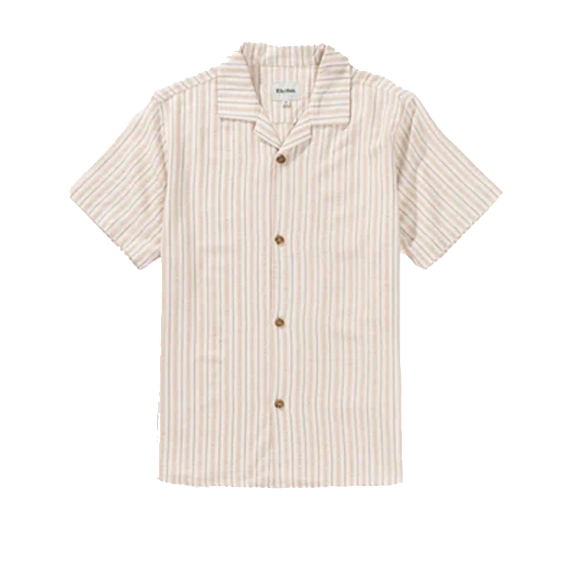 Rhythm Vacation Stripe Men's S/S Dress Shirt - Natural