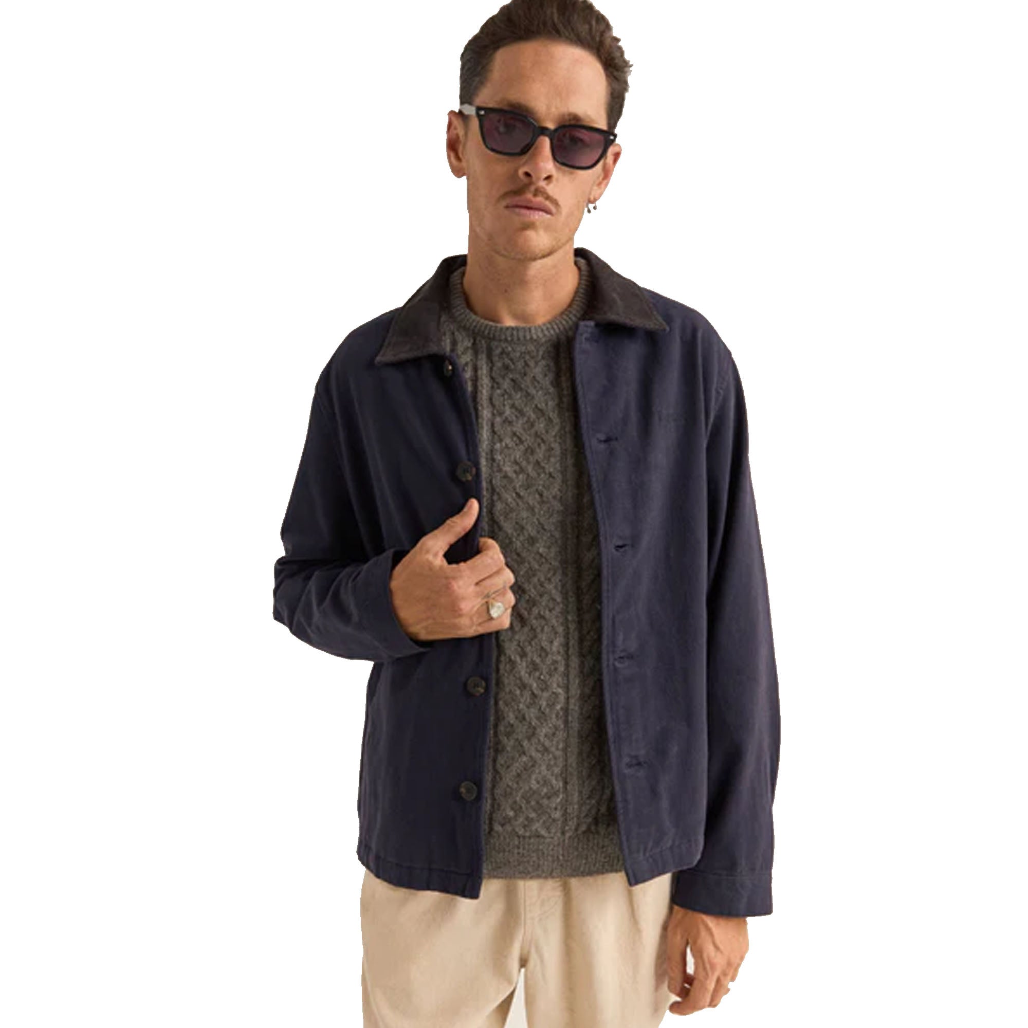 Rhythm Langley Men's L/S Jacket - Dark Navy