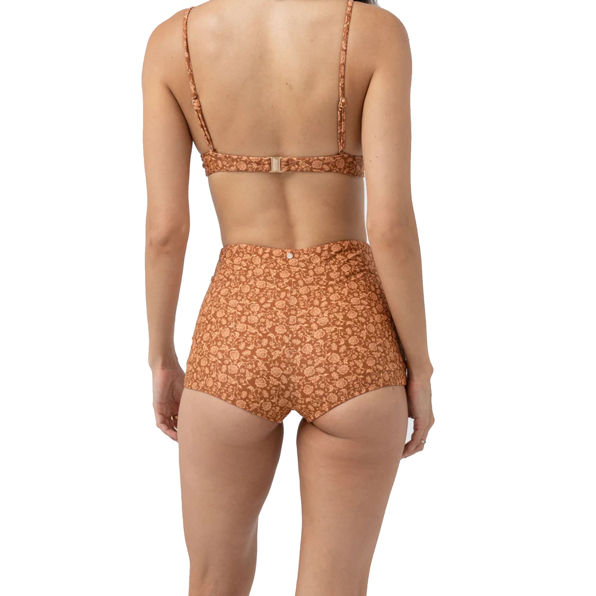 Rhythm Nazare Paisley Surf Women's Bikini Bottoms - Cafe