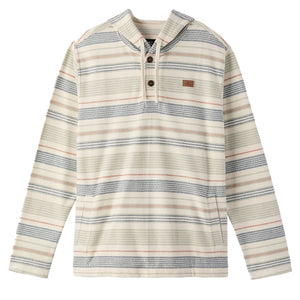 O'Neill Bravado Stripe Poncho Men's L/S Fleece Hoodie - Cream